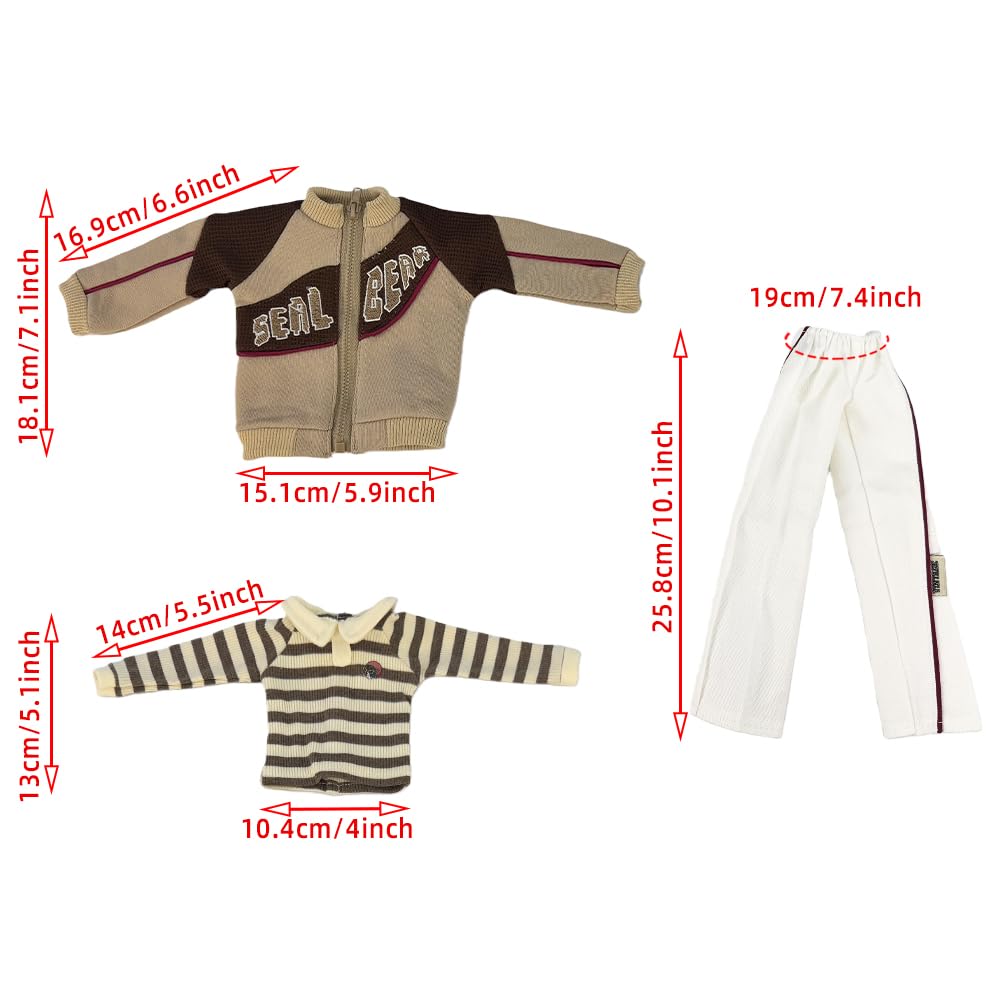 niannyyhouse BJD Doll Clothes for 1/4 Ball Jointed Dolls, Headwear, Coat, Sweater, Pants, Action Figure Dress Up Accessories
