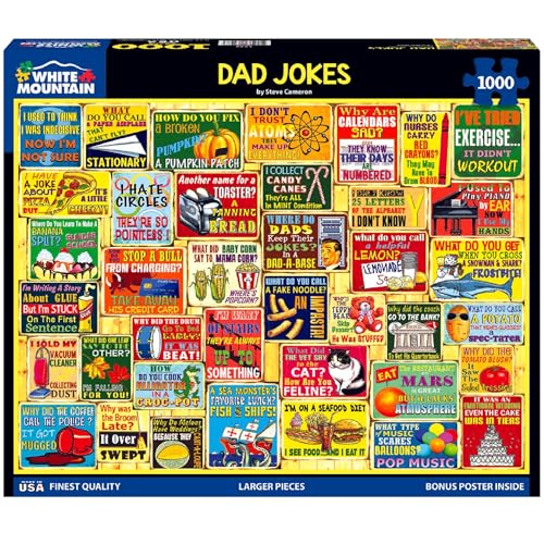 White Mountain 1000 Piece Jigsaw Puzzle Fathers Day Humor, Dad Jokes
