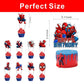 25pcs Spider Cake Decorations with 1pcs Cake Topper, 24pcs Cupcake Toppers for Spider Birthday Party Supplies