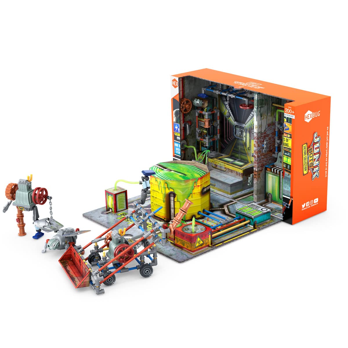 HEXBUG JUNKBOTS Small Factory Habitat Power Sub Station, Surprise Toy Playset, Build and LOL with Boys and Girls, Toys for Kids, 200+ Pieces of Action