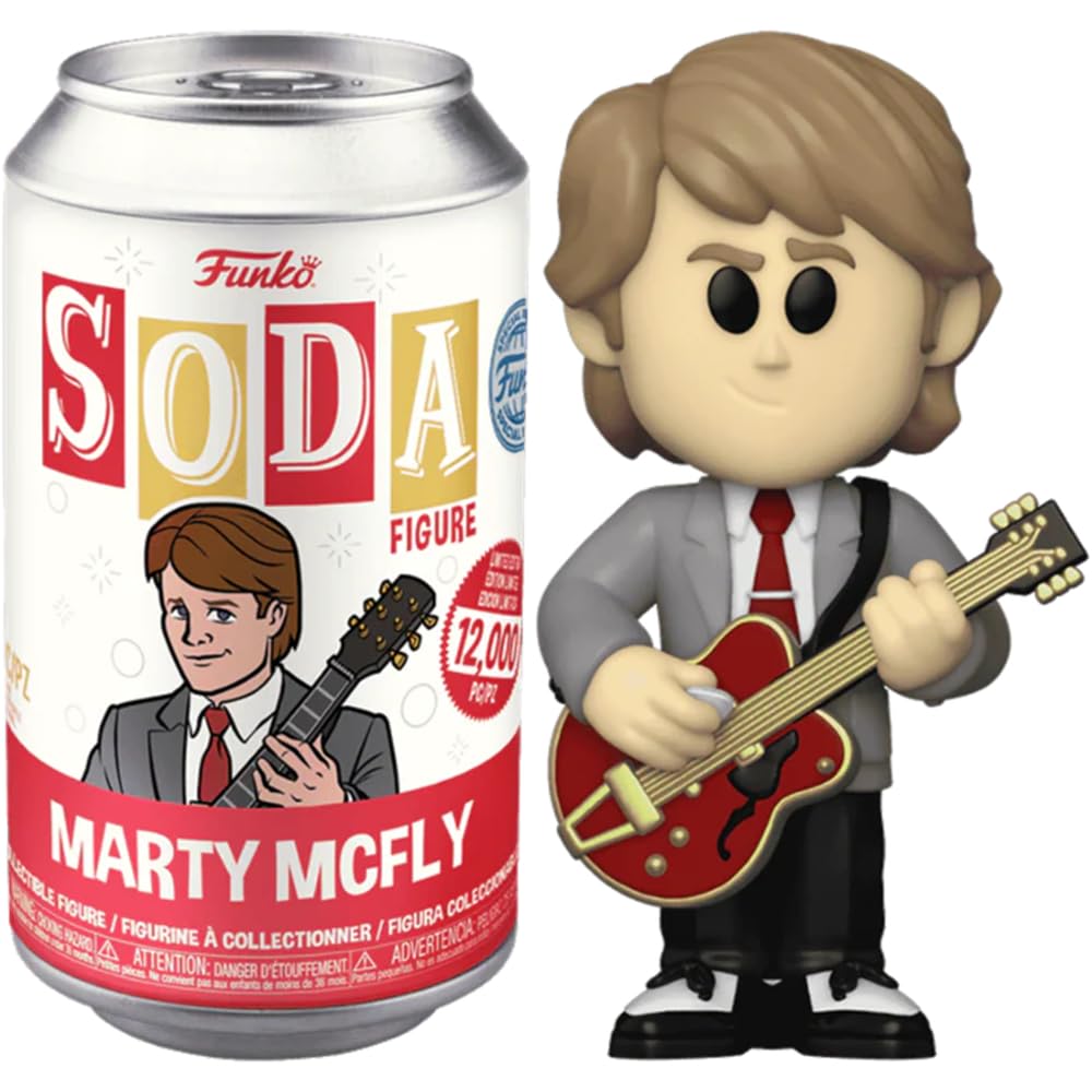 Funko Soda Marty McFly with Guitar, Back to the Future Collectible Figure, Limited Edition 12,000 Pieces, Sealed Can