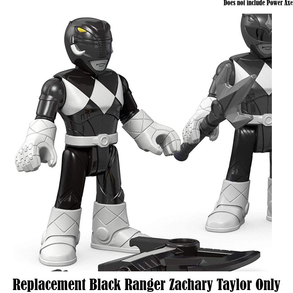 Imaginext Replacement Figure Power Rangers Playset CHH57 - Black Ranger and Blue Ranger ~ Replacement Black Ranger Zachary Taylor, Black, White