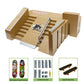 Fingerboard Skate Park Kit with 8 Skatepark Deck Ramp & 2 Mini Fingerboards,Tech Deck Skatepark DIY Skate Ramp Set, Toy Gift for Kids Ages 5+