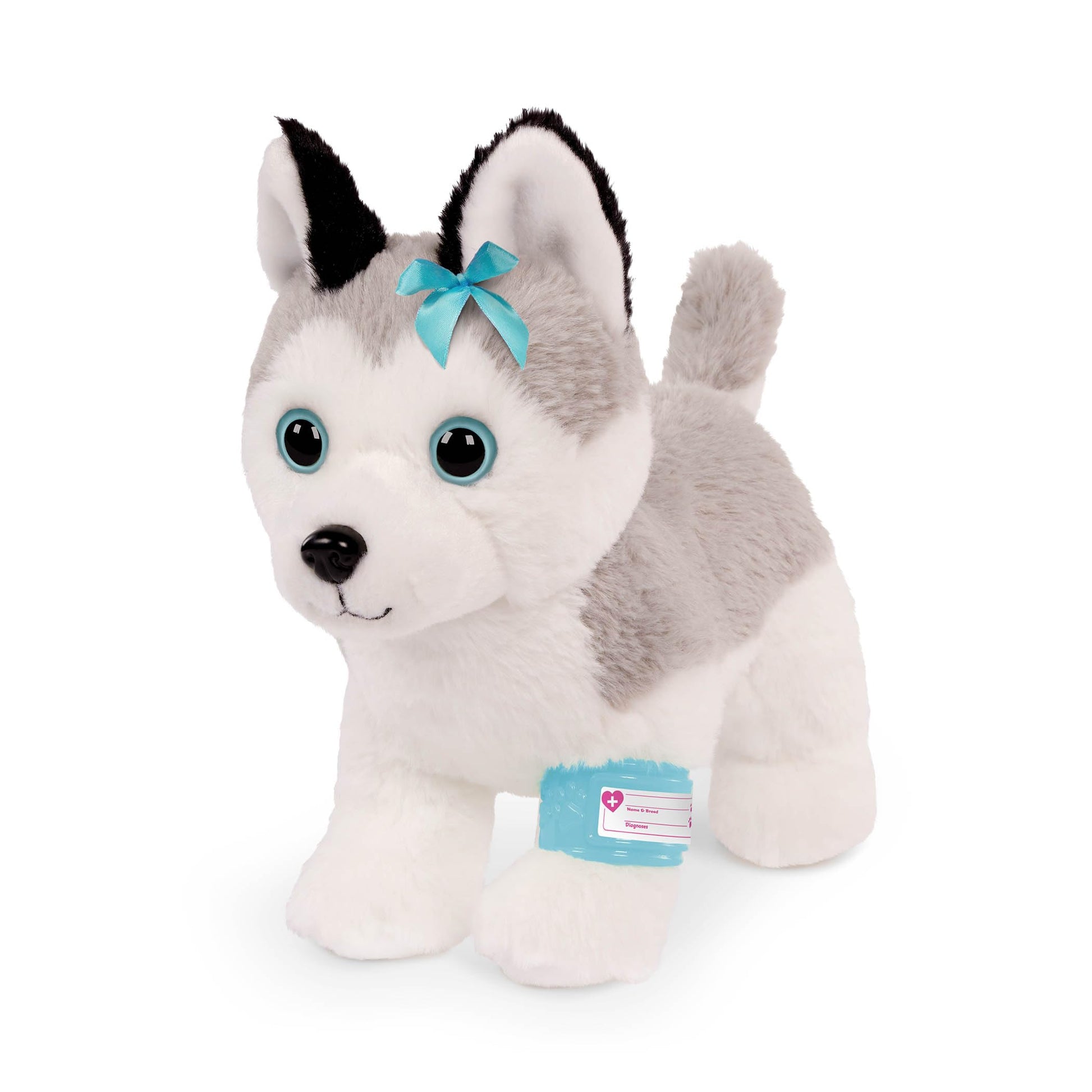 Pucci Pals Plush Husky Vet Care Carrier Playset, Stuffed Dog Set, Pet