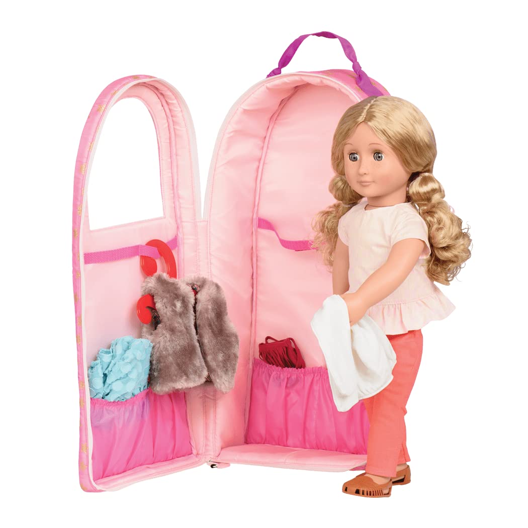 Our Generation - Going My Way Doll Carrier - 18-Inch Doll Carrier - Backpack for Kids - Star Pattern - Pretend Play - Toy for Kids 3 Years +