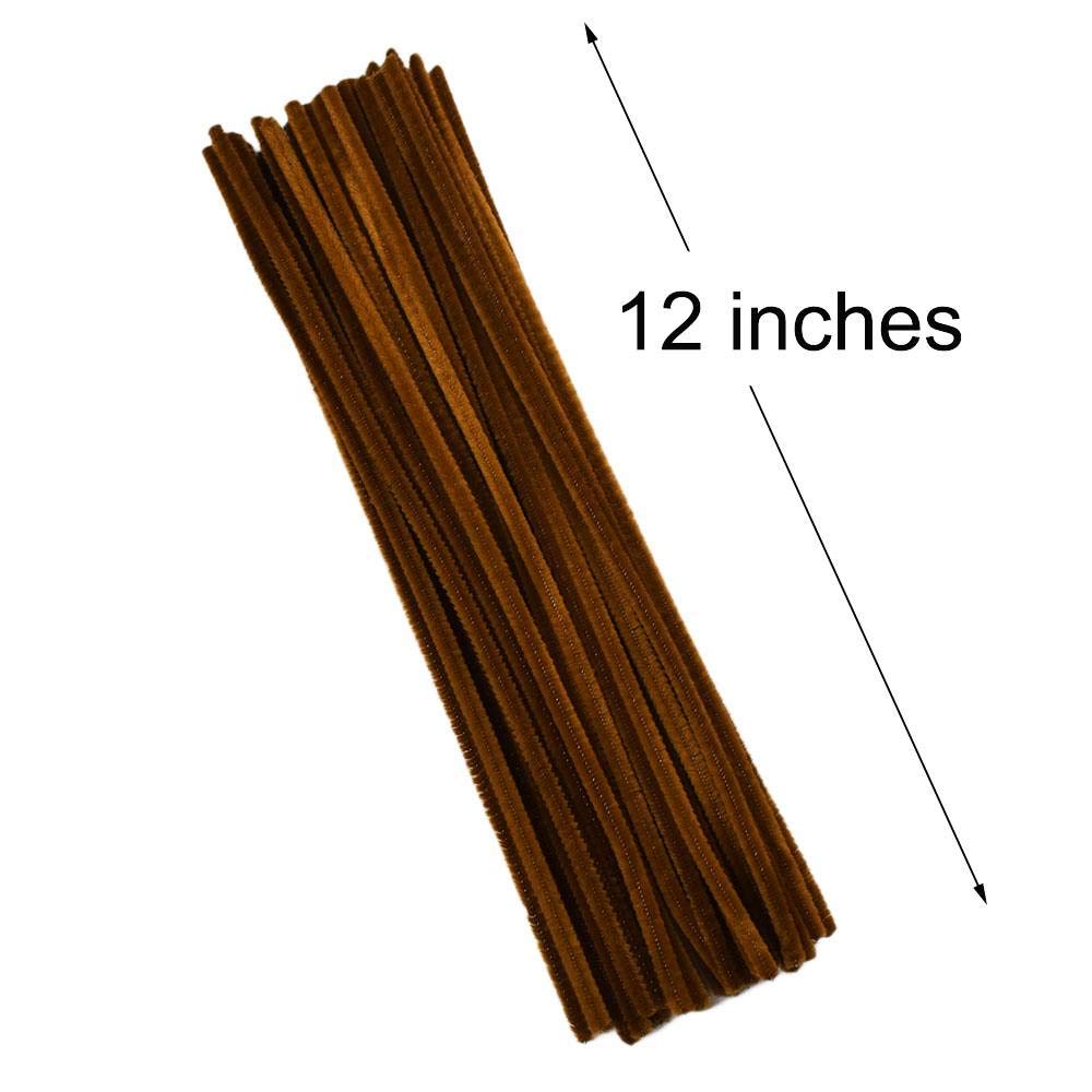 Leline's Pipe Cleaners, 50 Pieces Chenille Stem for Crafts, Brown