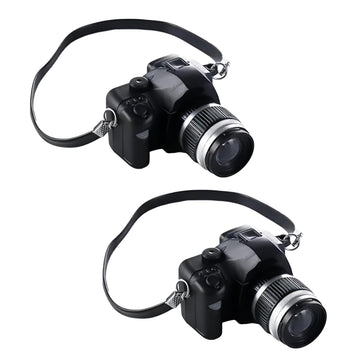 2Pcs 1:4 Scale Mini Camera Prop Ornament Vintage Camera Model, Miniature Digital Camera Mini Decoration Accessories Photography Props Ornament(Style