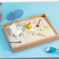 Executive Sandbox - Beach Themed Zen Garden - Desktop Stress Relieving Office Decor - Includes 8” x 10” Hardwood Sandbox, 8 Seaside Accessories,