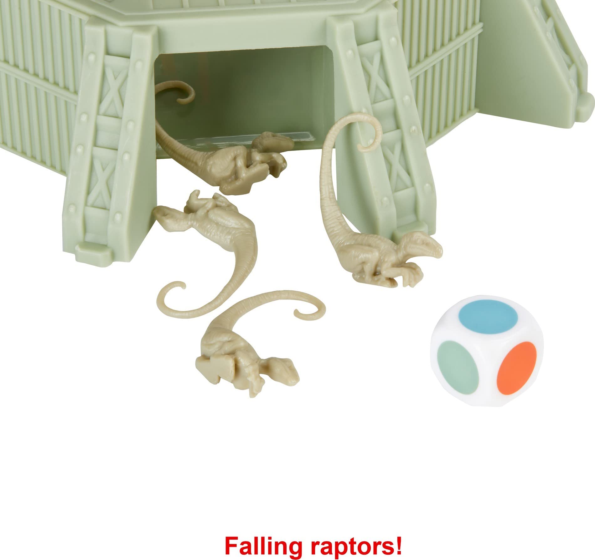 Mattel Games Jurassic World Dominion KerPlunk! Raptors Game with Tower, Sticks and Toy Velociraptor Dinosaurs, Toy and Collectible