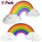 GIFTEXPRESS 2 Pack Jumbo 30" Rainbow Honeycomb Centerpiece - Paper Rainbows & Clouds Theme Party Supplies Decorations - Perfect Decor for Tables at