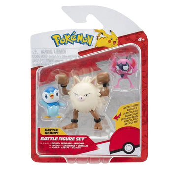 Pokémon PKW4088 Battle Figure Set - Bähmon, Plinfa, Rasaff, Official Figure Set