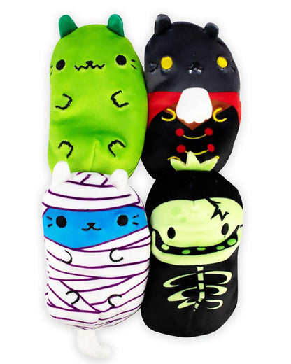 Cats vs Pickles - Scary Collection #2 - Catzilla, Count Catula, Coder Cat, & Skully - 4-Pack - 4" Cute Cuddly Collectible Bean Plush Toy - are You