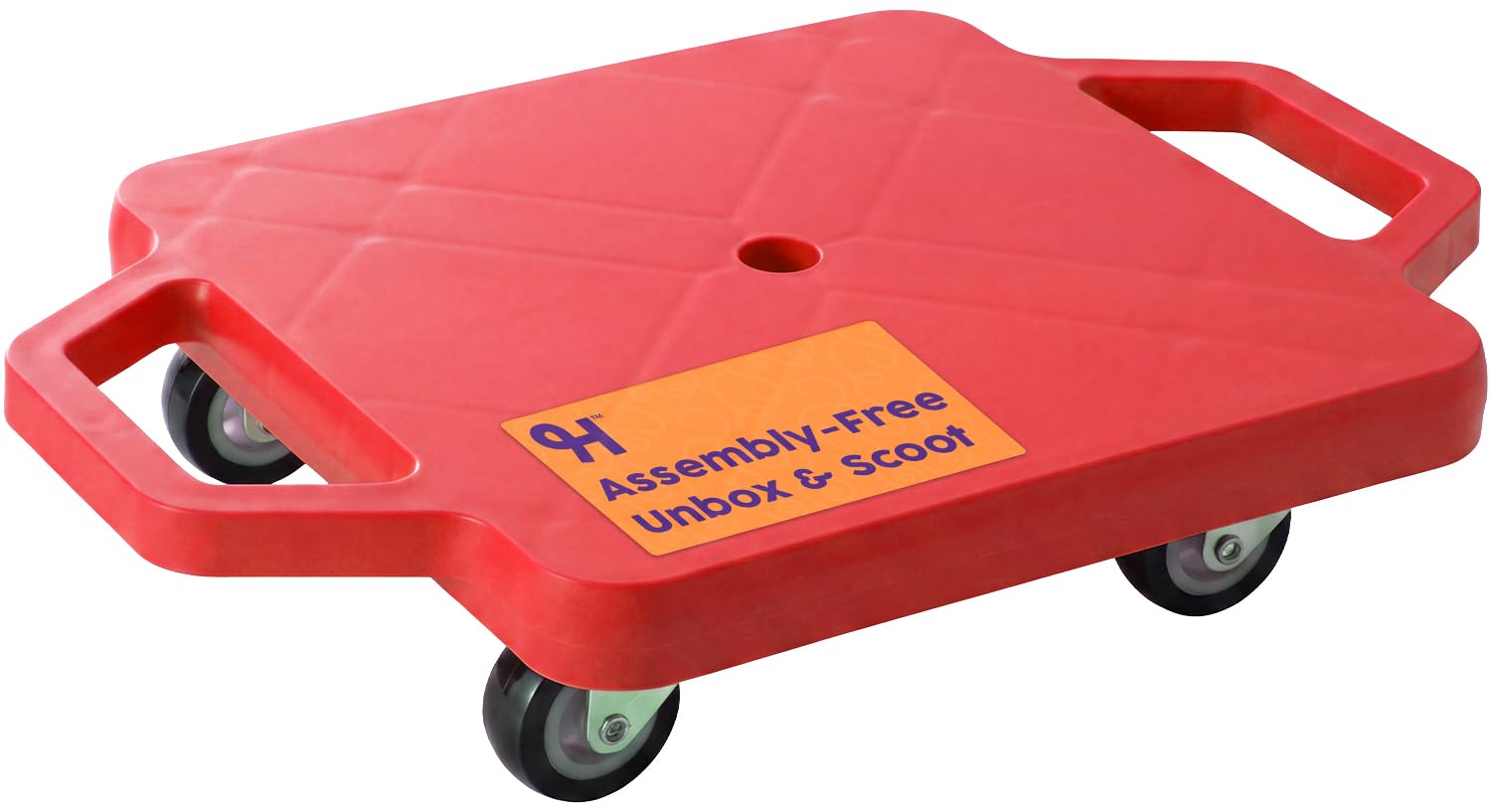 Hurtle Scooter Board for Kids with Safety Handles - Heavy Duty Gym Floor Scooter with 360° Wheels for PE, Indoor Active & Sensory Play - Supports 200