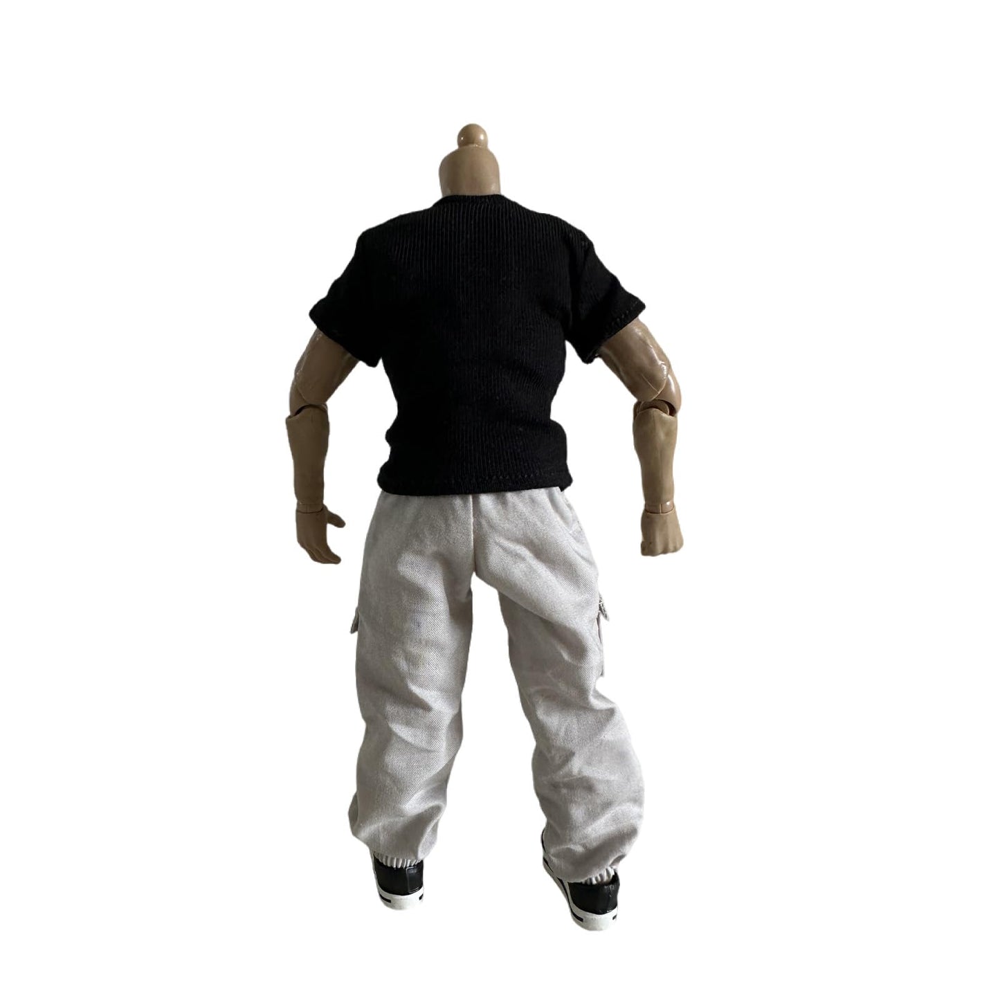 1/12 Action Figure Clothes,1:12Scale Solider tapered cargo pants,Casual Pants for 6" Action Figures,Fashion Pants only (Light Grey)