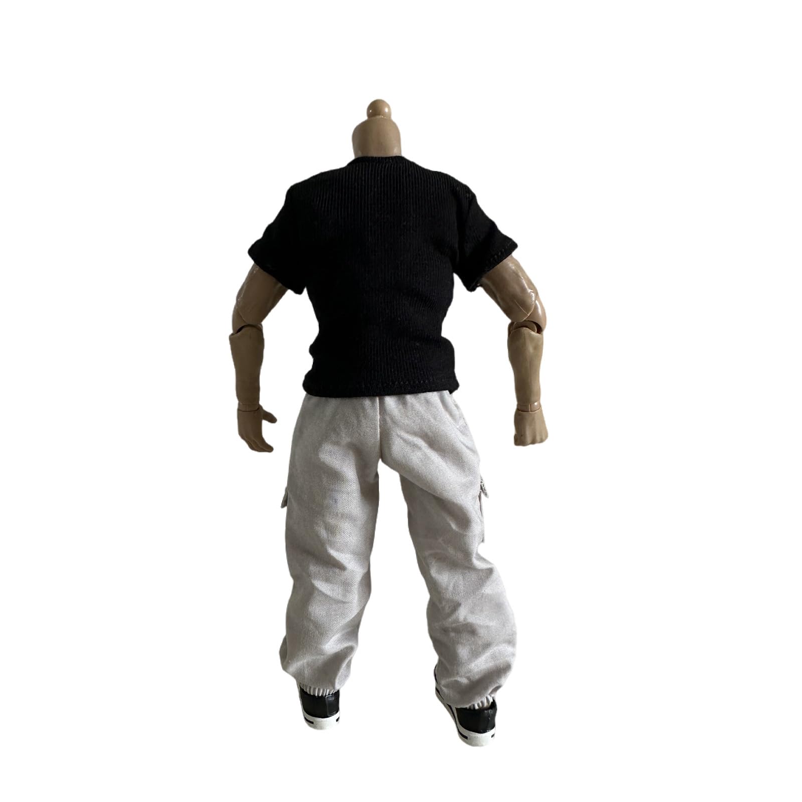 1/12 Action Figure Clothes,1:12Scale Solider tapered cargo pants,Casual Pants for 6" Action Figures,Fashion Pants only (Light Grey)
