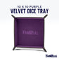 FanRoll Fold Up Velvet Dice Tray w/PU Leather Backing: Purple, Role Playing Game Dice Accessories for Dungeons and Dragons