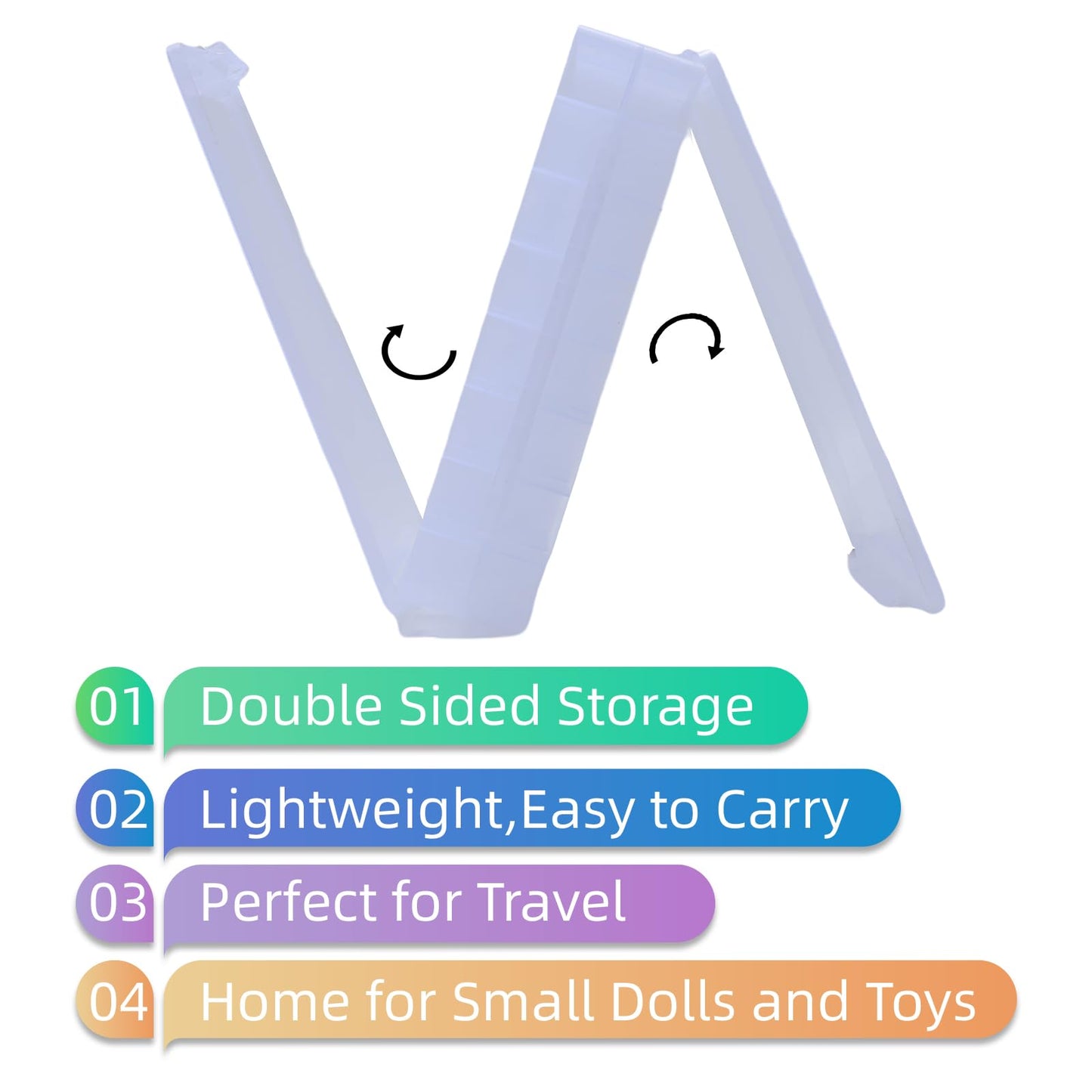 TONYLAIJIANTAO Double Sided 1/64 Scale Toy Car Storage Case Compatible with Matchbox Car Hot Wheels Storage Case,48 Slot Transparent Organizer for 48