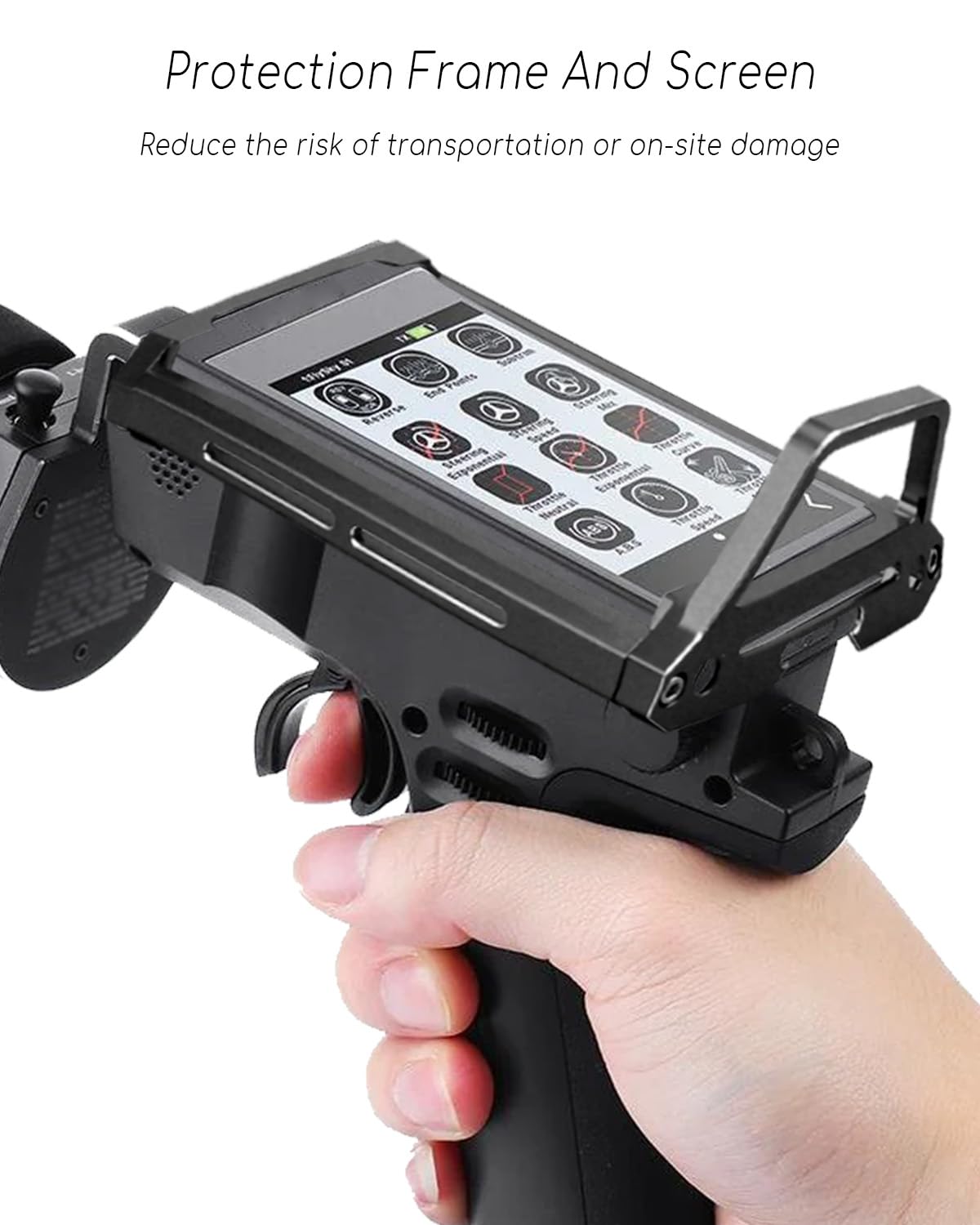 Aluminum Alloy RC Car Transmitter Protector Frame Fit for Flysky Noble NB4 and NB4 Pro/Lite, Metal Bracket Holder Shell Support, Black