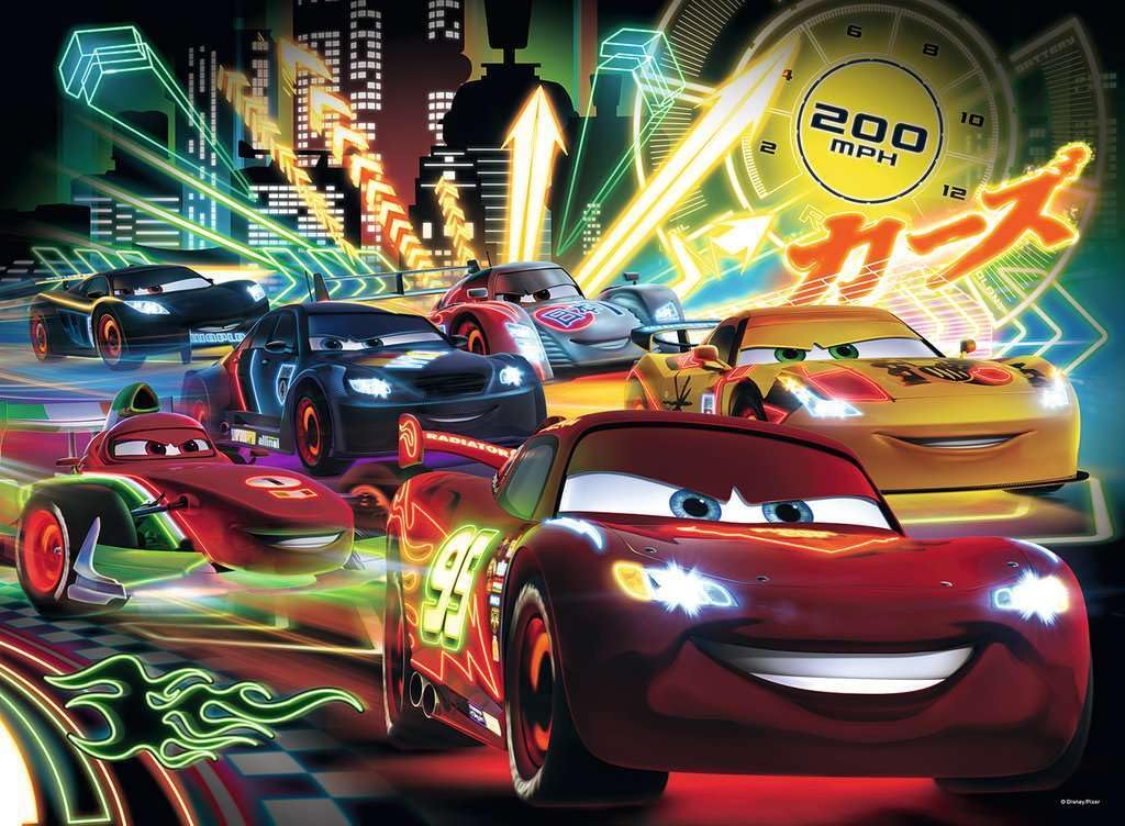 Ravensburger Disney Cars Neon 100 Piece Jigsaw Puzzle for Kids - Every Piece is Unique, Pieces Fit Together Perfectly