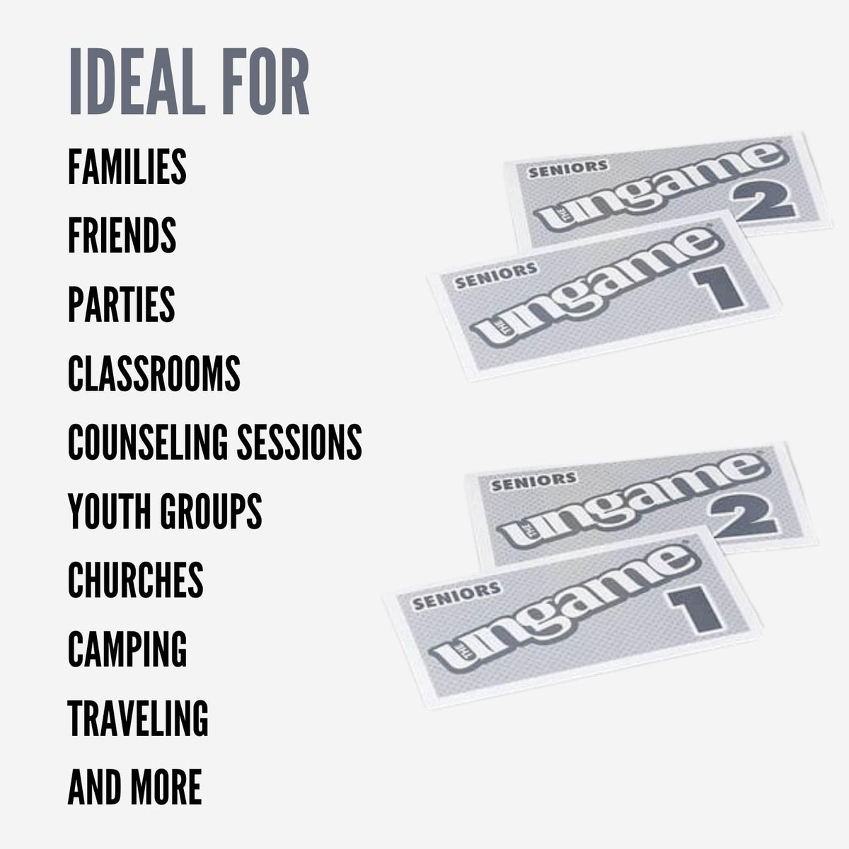 Pocket UNGAME - Seniors Edition - Non-Competitive Card Game for Seniors to Discuss, Share Values & self Express - Take a Walk Down Memory Lane - Age