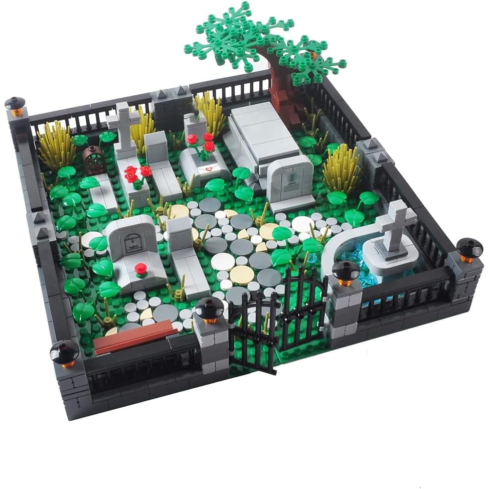 BAENRCY Halloween Haunted Mini Bricks Toys Set Cemetery Set Building Blocks Architecture Building Bricks Kit DIY Building Set Compatible All Major