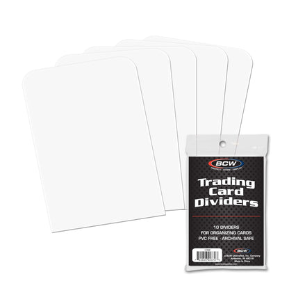 BCW Trading Card Dividers (100 Pack) | Archival Quality with Write-On Tabs | Fits 3200 & 5000 Super Monster Trading Card Storage Boxes