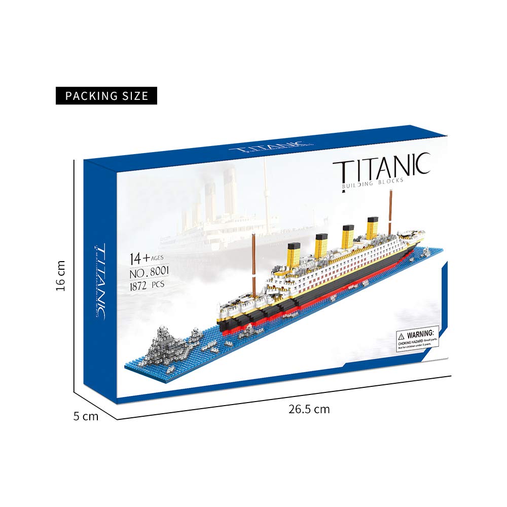 KLMEi Titanic Architecture Set Micro Building Blocks Model Kit for Adults, Age of 14+ 1872 Pieces