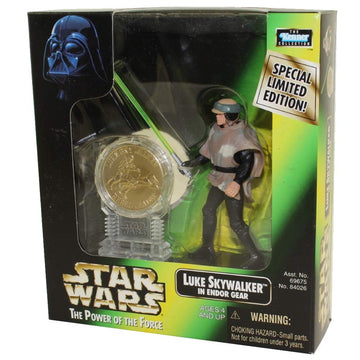 Star Wars: Power of The Force Millenium Coin Edition Luke Skywalker in Endor Gear Action Figure