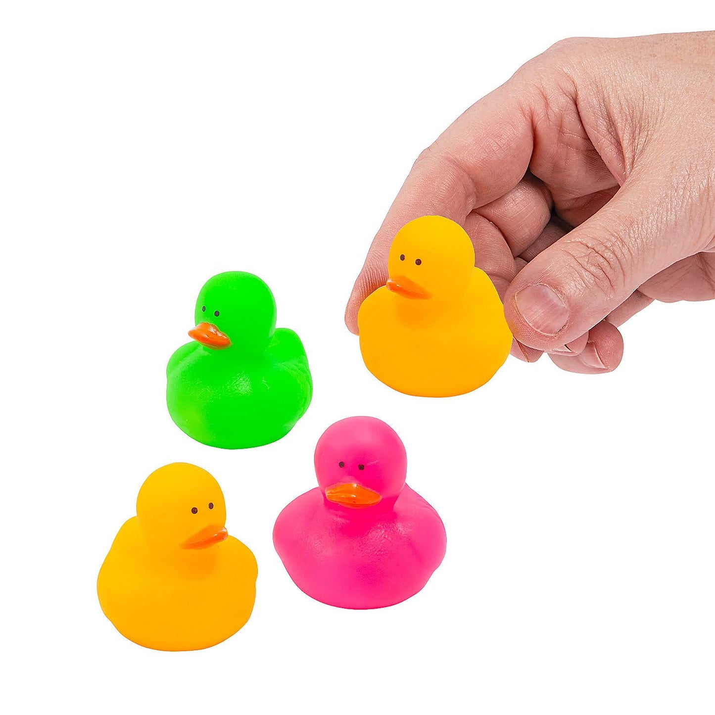 Neon Mini Rubber Duckies, Rubber Ducks, 24 Pieces, Toys and Novelties, Treasure Chest and Party Supplies