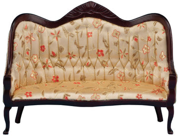 Classics Dollhouse Victorian Sofa, Mahogany with Floral Fabric