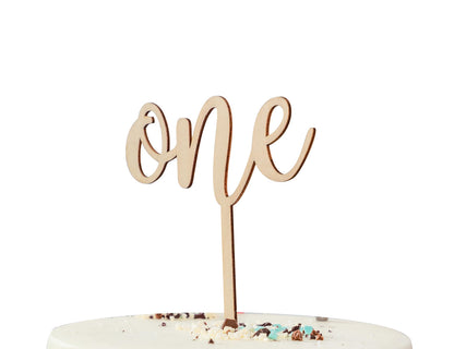 CANTLY First Birthday One Wooden Cake Topper
