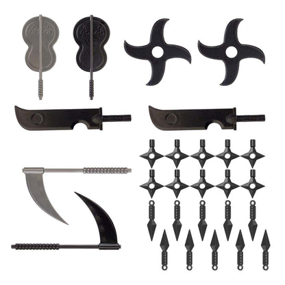 TopBrixx Custom Minifigures Weapon Set, 28 Pcs Custom Weapon Set for Ninja, Figure Weapon Compatible with Lego