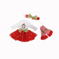 Red & Gold Little Penguin Outfit 3pc for 14-Inch Dolls | Premium Quality & Trendy Design | Dolls Clothes