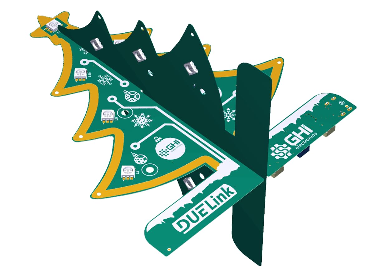 Optionally programmable DUELink Holiday Tree, Compatible with MicroBlocks, Python, and Arduino