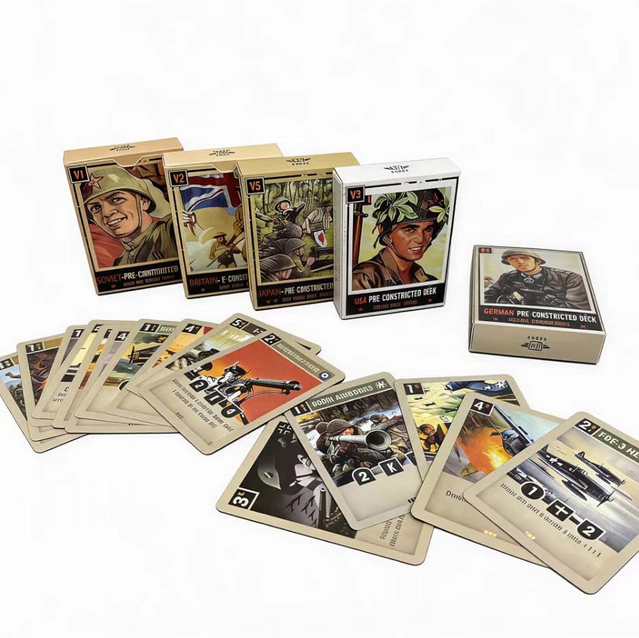 Playing Card Game-The World War II Card Game, Historical Theme,Strategy Games for 2-5 Players, Strategy Board Games for Teens, Adults, and Family