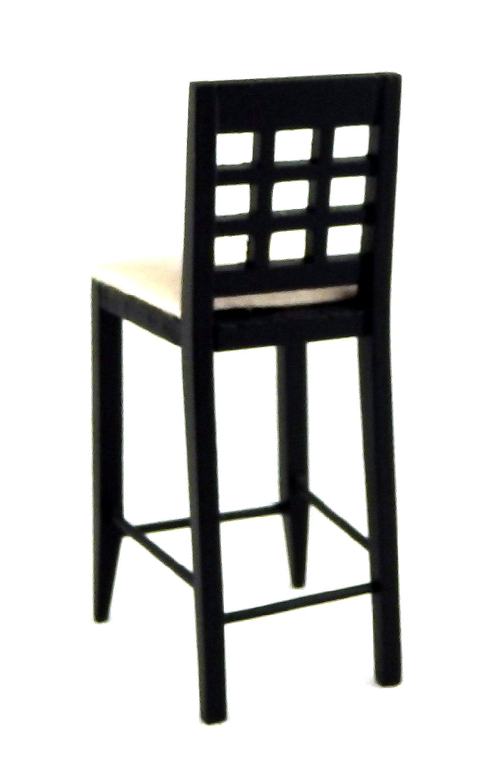 Melody Jane Dolls Houses Black Bar Stool High Chair Miniature Kitchen Pub Furniture 1:12