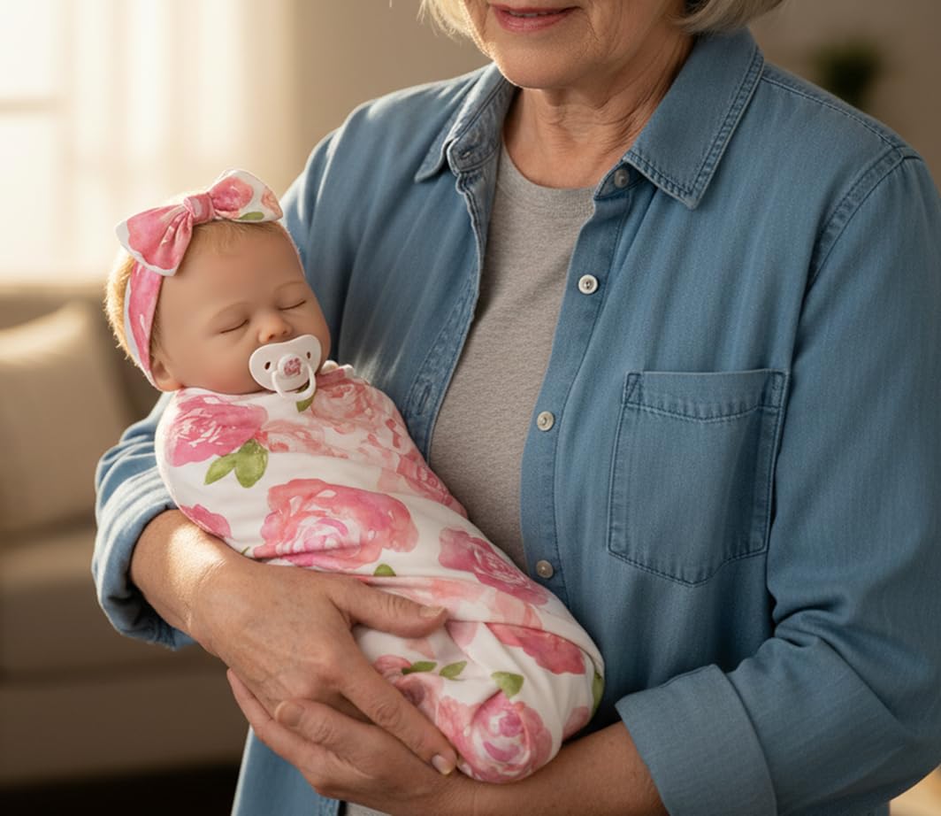 The Ashton-Drake Galleries So Truly Real Reborn Likelike Rosie Baby Doll, 19 inches, Real Touch Soft Vinyl by Marissa May, Poseable Weighted Cloth