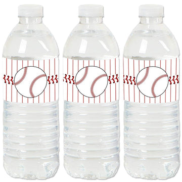Big Dot of Happiness Batter Up - Baseball - Baby Shower, Birthday Party Water Bottle Sticker Labels - Set of 20