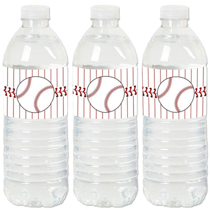 Big Dot of Happiness Batter Up - Baseball - Baby Shower, Birthday Party Water Bottle Sticker Labels - Set of 20
