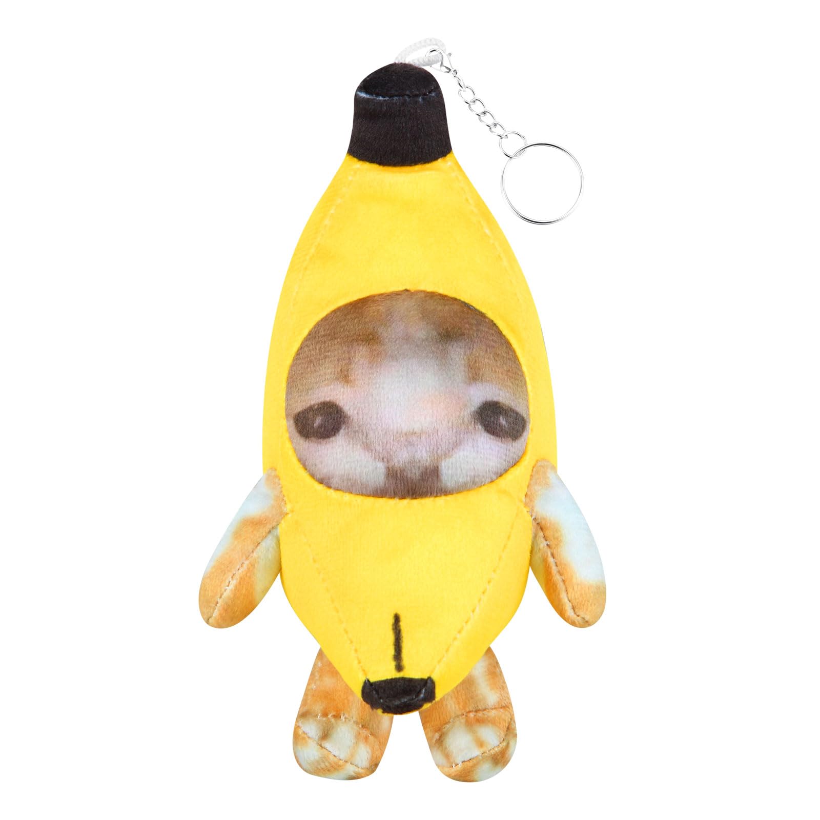 COSWHO Crying Banana Cat Plush Keychain Bag Charms, Happy