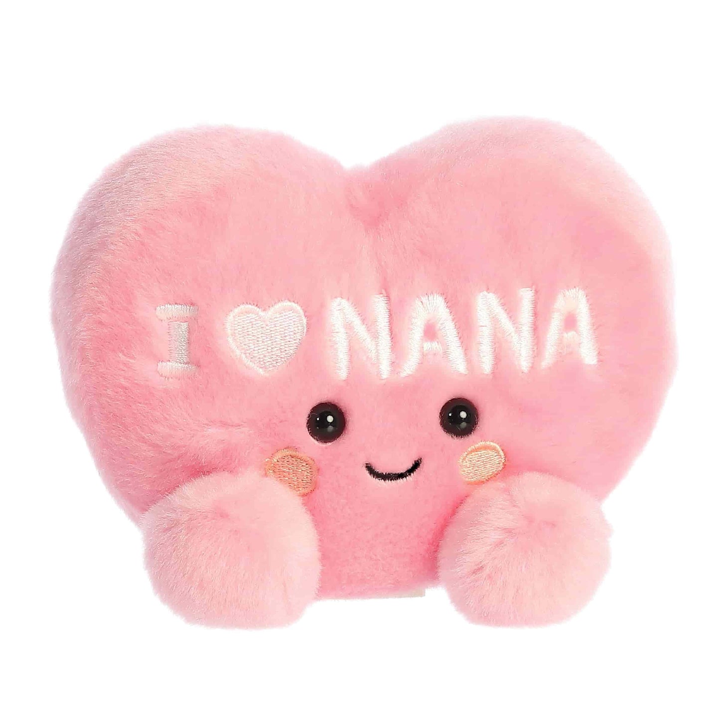 Aurora Adorable Palm Pals I Love Nana Heart Stuffed Animal - Fun Collectible Plush For Grandmothers - A Gift of Affection to Express Love - Pink 5