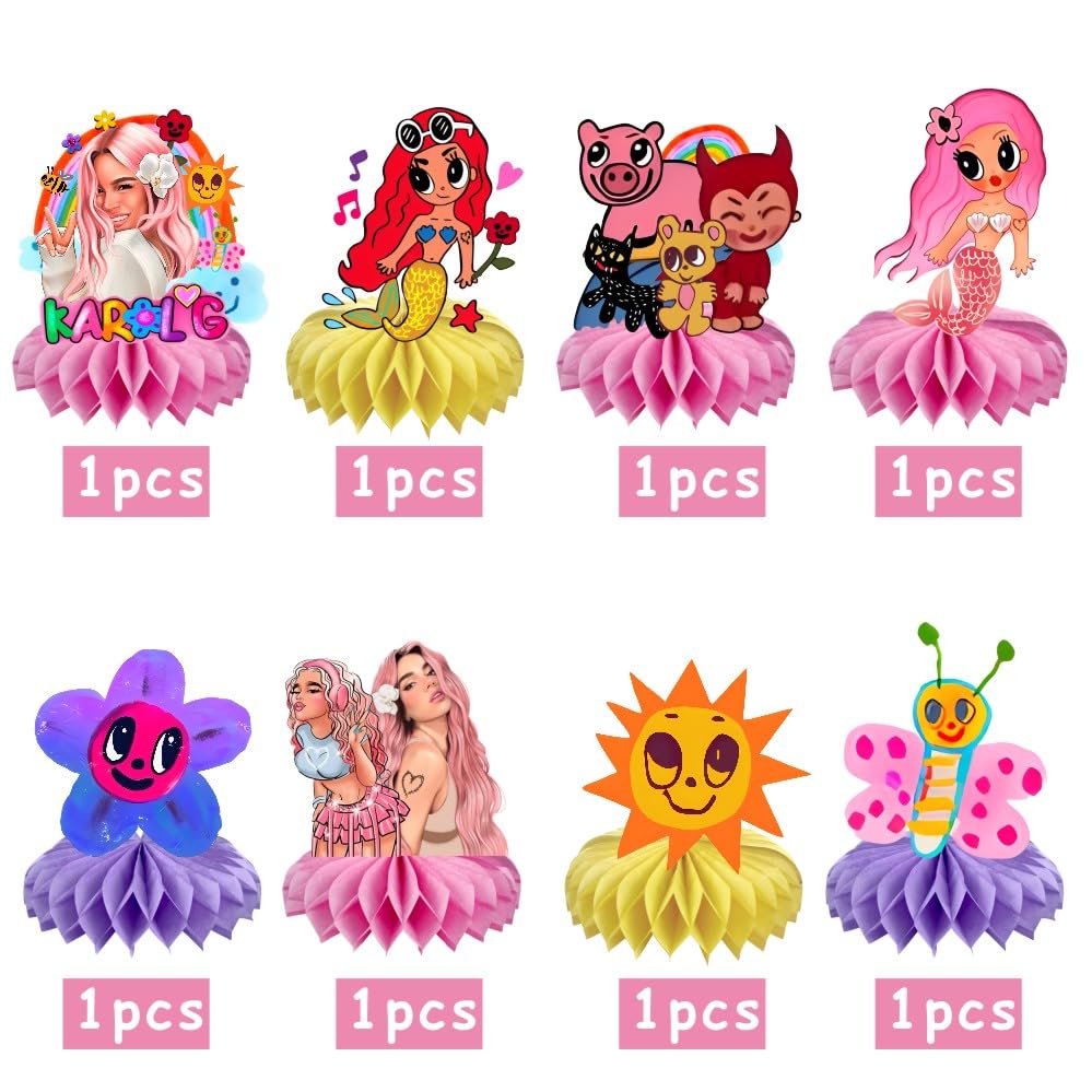 8Pcs Music Girls Table Centerpiece Birthday Party Supplies Table Decorations for Kids Party Decorations