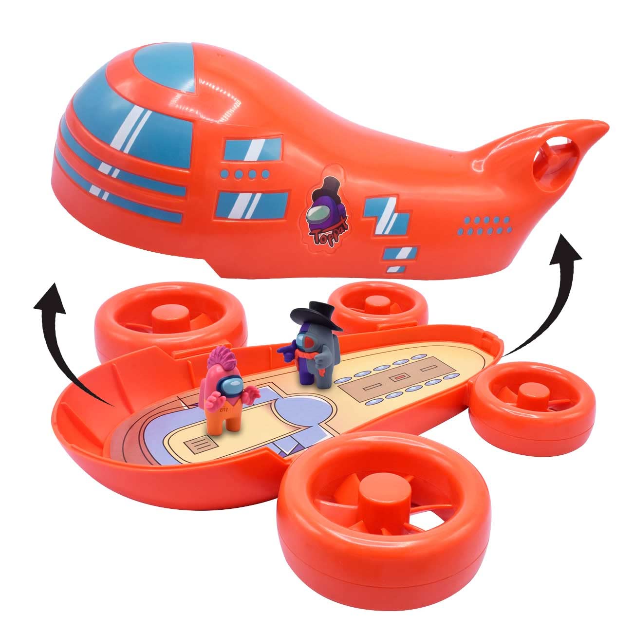 Just Toys Among Us Airship Playset - 10? Realistic Airship with Detachable Top & 2 Exclusive Mini Figures, Officially Licensed