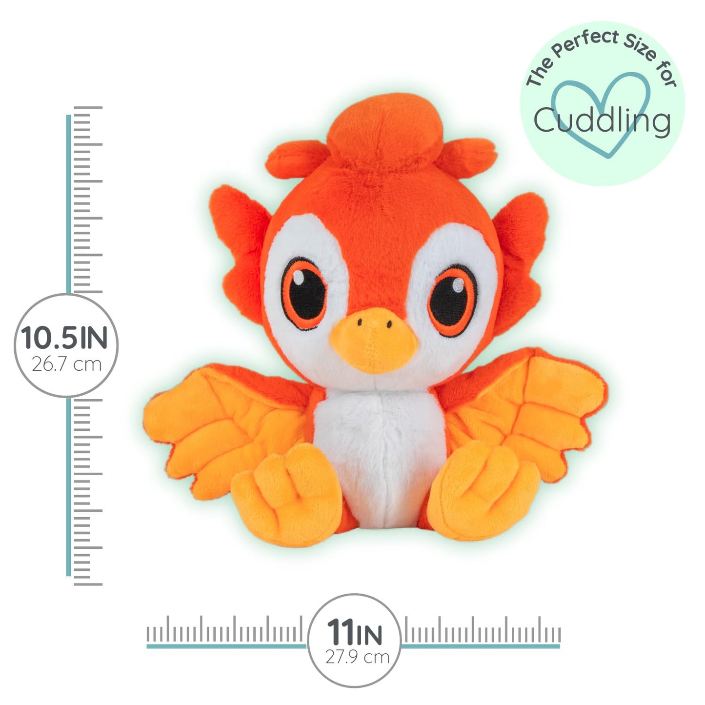 1i4 Group Glow in the Dark - Phoenix - Microwavable & Weighted Plush Stuffed Animal - Heated Plushie for Warmth - Cute, Soft, Cozy Toy for Adults