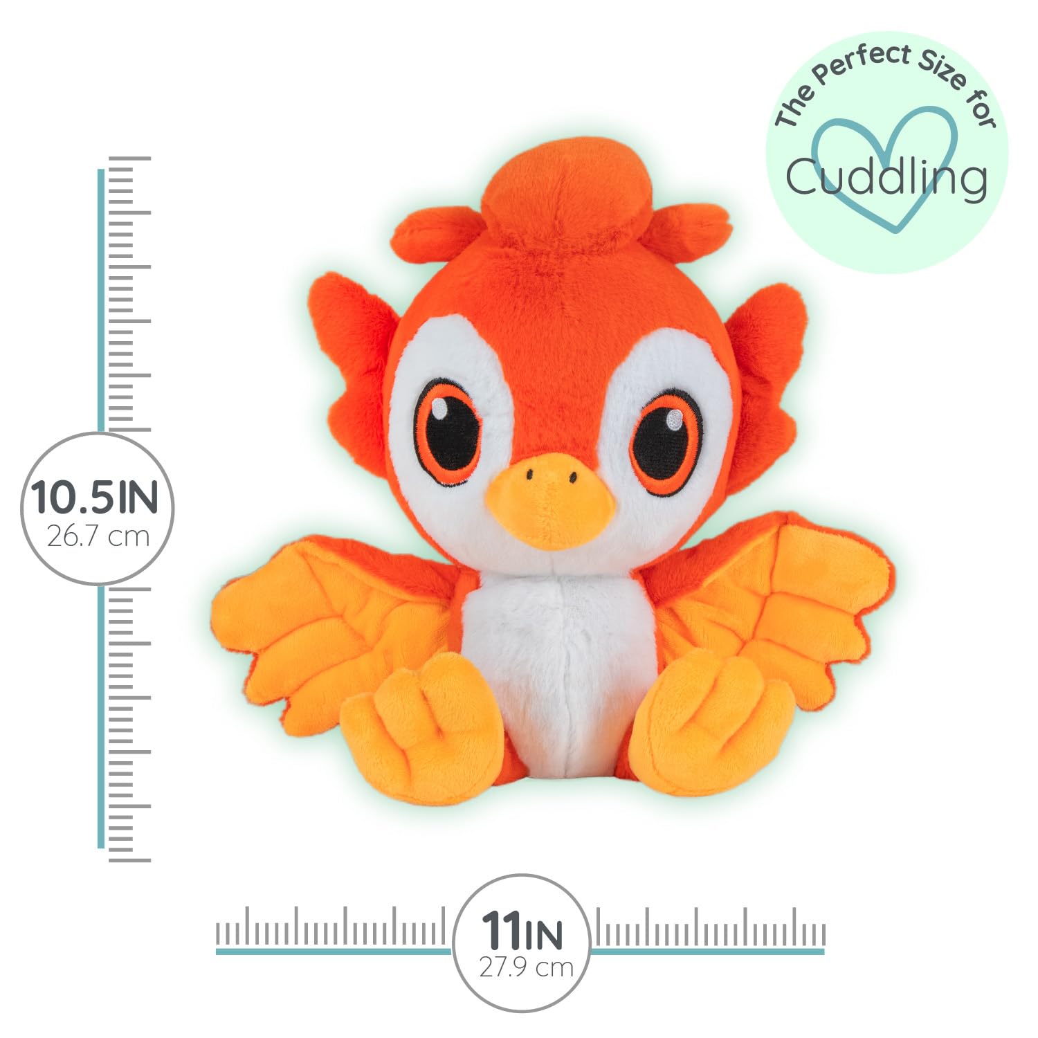 1i4 Group Glow in the Dark - Phoenix - Microwavable & Weighted Plush Stuffed Animal - Heated Plushie for Warmth - Cute, Soft, Cozy Toy for Adults