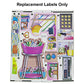 Barbi Replacement Stickers for Barbie Malibu House Playset - FXG57 - Replacement Labels, Multicolor