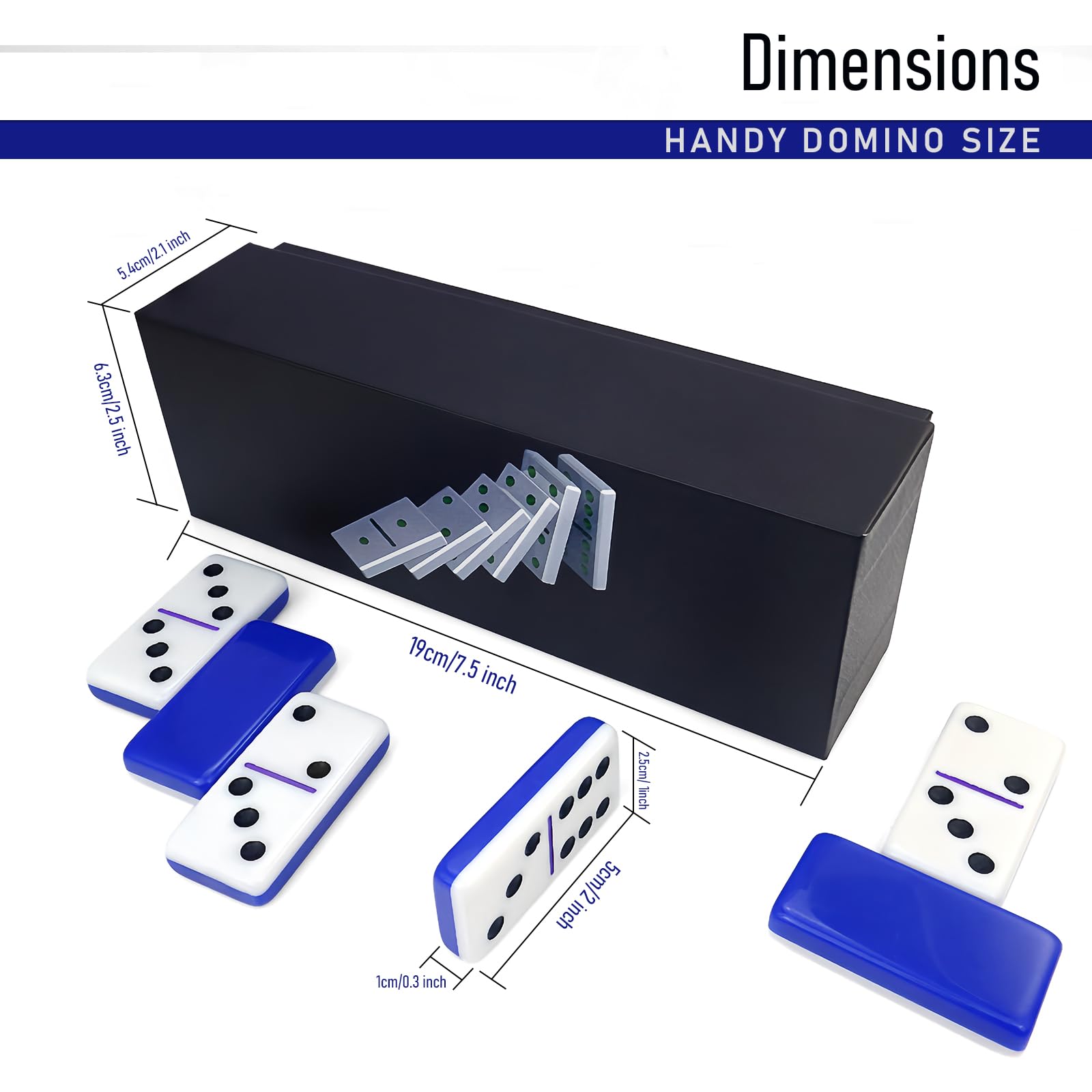 IDTQ Dominoes Set for Adults, Double 6 Dominos Game Set with 28 Domino Tiles Double with Upscale Gift Boxes -7 Polyhedral Dice -Classic Board Games