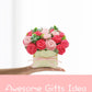 BAZIMA ALICE DIY Felt Flower Kit, Pink Rose Bouquet Kit, Floral Gifts - Arrange Pre-Cut Flowers and Foliage