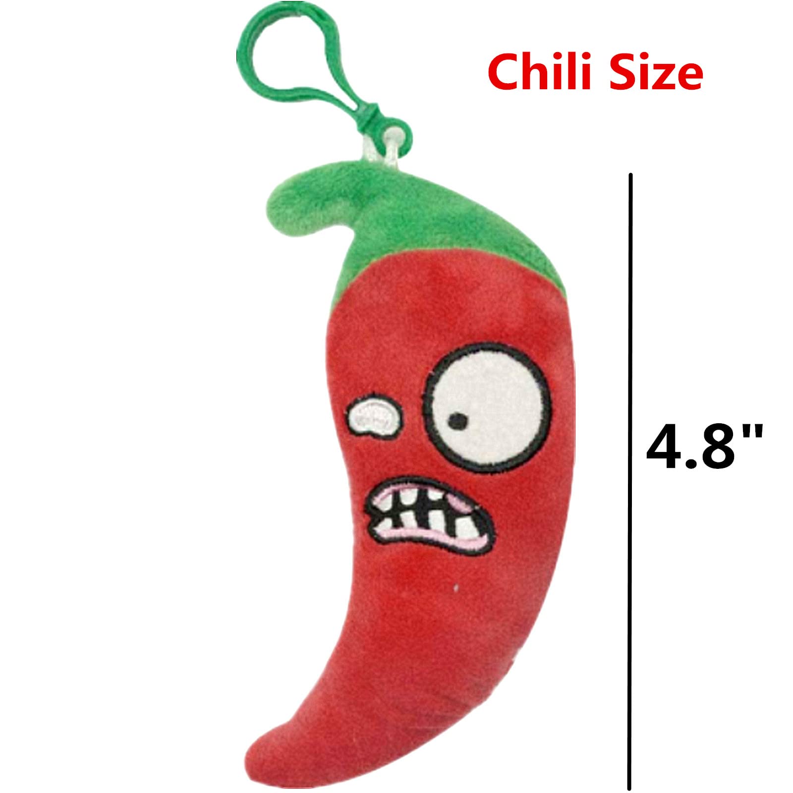 BASHERISE 3 PCS PVZ Plant Plush Zombies Keychain Sets Toys Stuffed Soft PVZ Figure Doll Sunflower, Green Pea, Red Pepper Pendant, Great Gift