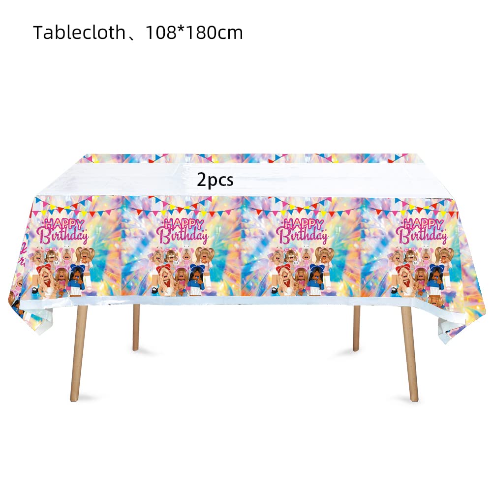 SUTRADHAR 2pcs Kids Cartoon Birthday Party Tablecloth Table Cover,Kids Cartoon Birthday Supplies Decorations (70'' x 42'') (2pcs)
